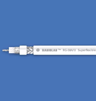 ВЧ кабель RadioLab RG-58A/U PVC white (витой центральный проводник)