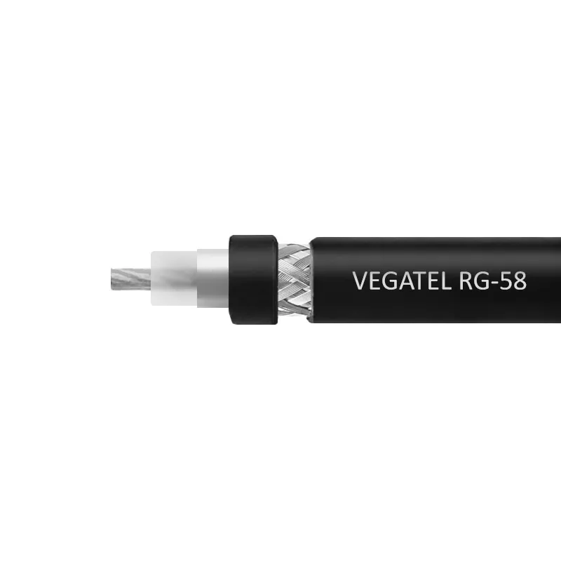 Кабель VEGATEL RG-58 A/U Сu (ГОСТ, PVC, многожильный, черный)