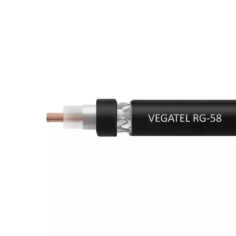 Кабель коаксиальный VEGATEL RG-58 A/U Cu (ГОСТ, PE, черный)