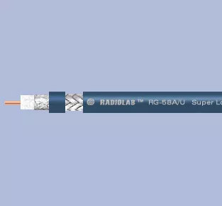 ВЧ кабель RadioLab RG-58 A/U blue (сплошной центральный проводник)